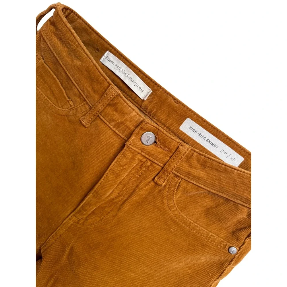 Anthropologie Pilcro Brown Corduroy‎ High Rise Skinny Pants Size 25